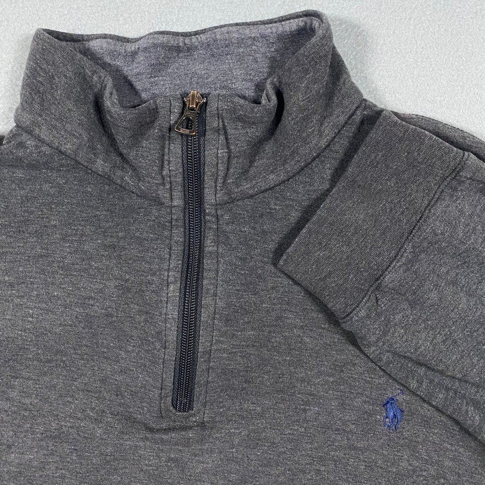 Polo Ralph Lauren‎ Mens XL Quarter Zip Pullover Charcoal Gray Heather Sweatshirt